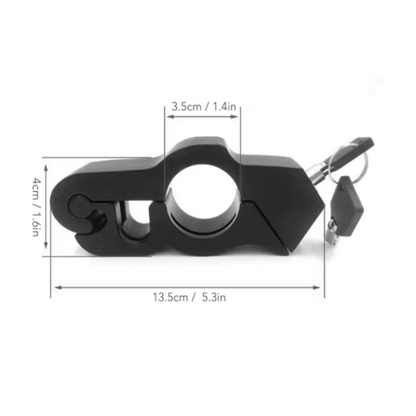 👉 “Seguro de Freno para Moto – Negro en Acero Inoxidable”